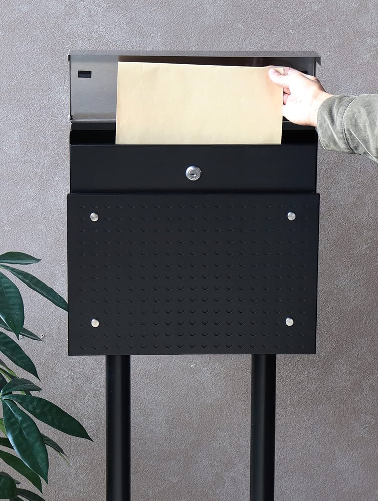 MJ PT RS　スタンドポスト　郵便ポスト　ブラック MJ PT RS スタンドポスト 郵便ポスト ブラック 収納家具